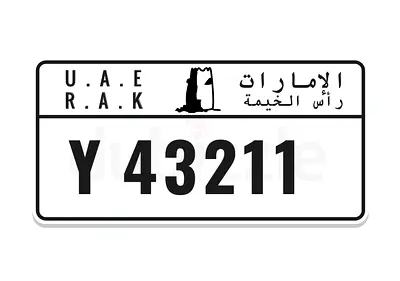RAK special private plate ( Y / 43211 )!