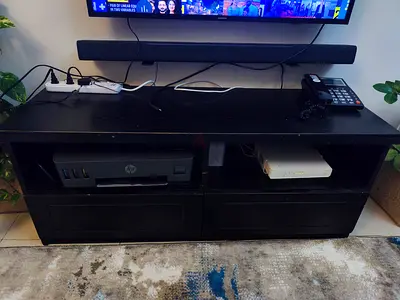 TV TABLE BLACK WOODEN FOR TABLE 50 AED