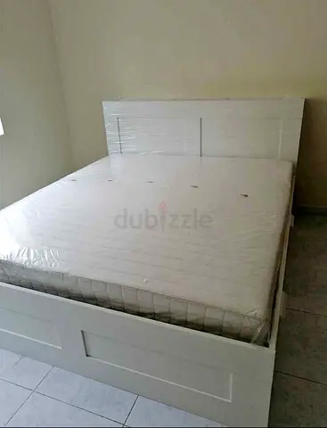 IKEA brimnessqueen size 160×200cm bed frame with headboard+ 4 big storage drawers with IKEA mattress