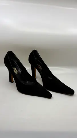 Gianni Versace Classic Black Suede Pumps - Size 39