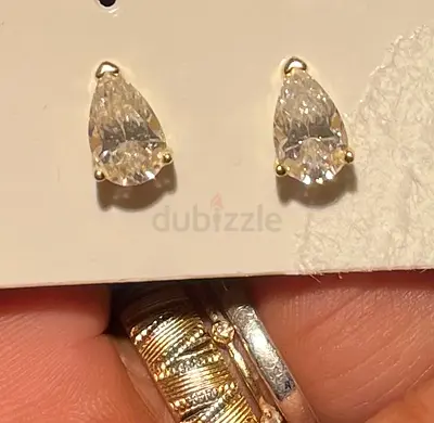 Moissanite pear earrings 925 silver