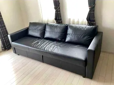 Comfortable Black Leather Sofa