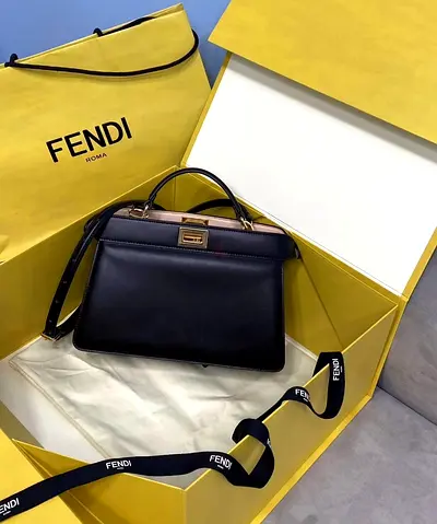 Fendi Peekaboo ISeeU East-West Bag In Black Nappa