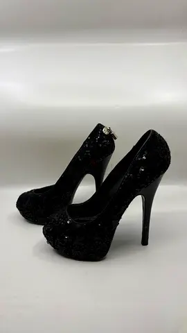 Louis Vuitton Peep Toe Sequin Pumps - Size 36.5