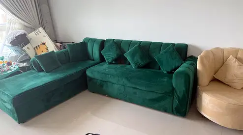 Elegant Green Upholstered Storage Bench
