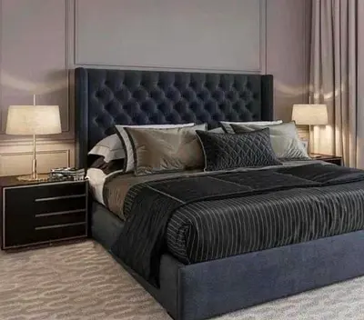 Elegant King Size Bed with Nightstands