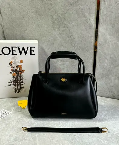 Loewe Madrid Medium Bag in Black Supple Calfskin