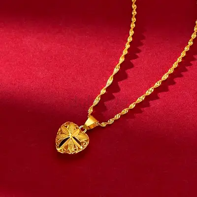 Gold Heart Necklace for Women