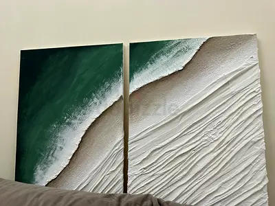 Hand made Serene Beach Abstract Art
