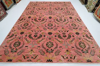 2.7x3.7m PINKISH afghan handmade wool carpet rug vegetable dye art wool carpet