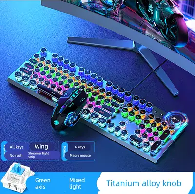 Gaming Keyboard and Mouse Combo with RGB Lighting