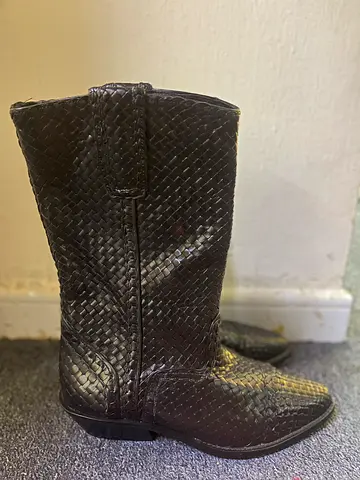 Bragano by Cole Haan vintage-woven Leather boots for sale