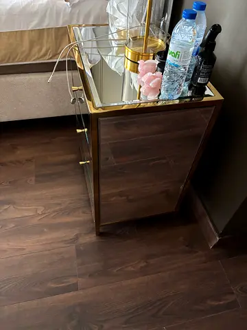 2 Bedside Tables with front glass