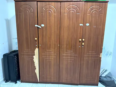 Solid Wood Wardrobe with Multiple Compartments