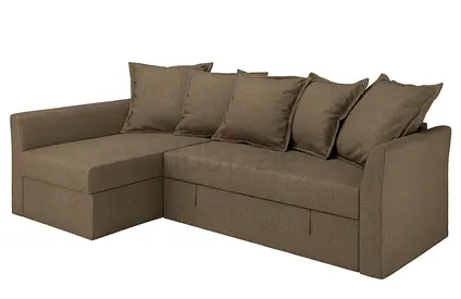 Ikea L shape Comfortable Brown Sofa bed with Storage