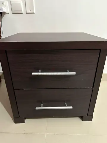 One Brown Wood Nightstand / Side Table
