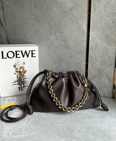 Loewe Large Flamenco Purse in Dark Chestnut Nappa Lambskin