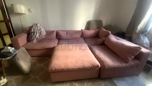 Comfortable cloud Pink  Sofa for Sale in khaldiyah ‼️