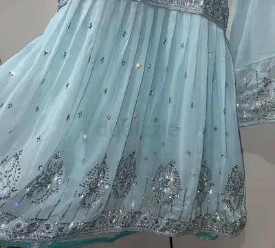 Elegant Light Blue Embroidered Dress