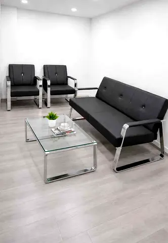 Modern Office Black Sofa and Chairs Set