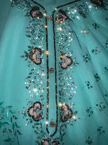 Beautiful Turquoise Embellished Garment