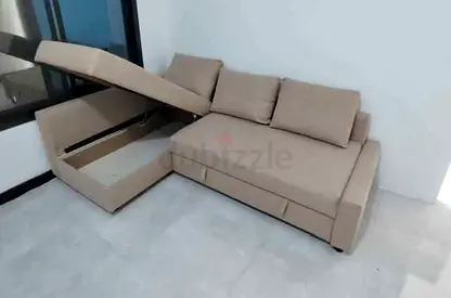 IKEA L Shape Sofa cum bed with big storage and you can fix the storage left or right anyside you wan