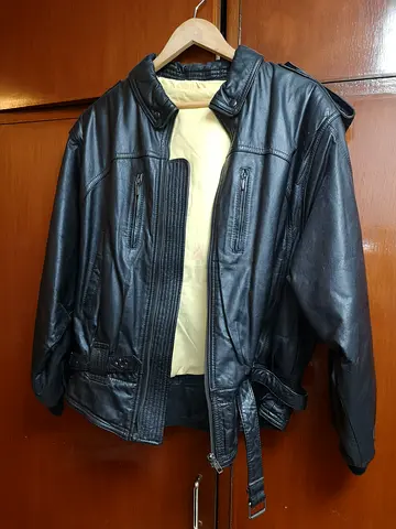 1970s Vintage Landmann Mens Genuine Leather Hoodie Jacket size M
