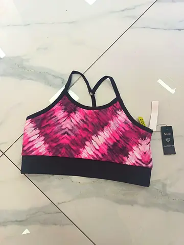 Stylish Pink Tie-Dye Sports Bra