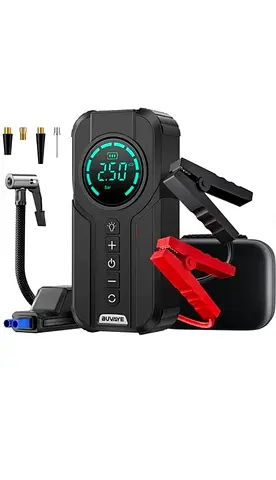 جهاز بوربانك السيارة لتشغيل بطاريه السياره ومنفاخ إطارات وكشاف طوارئ المنقذ لسيارتك