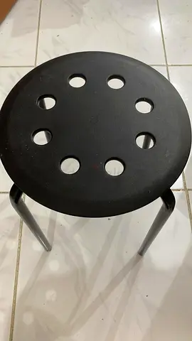 Sturdy Black Stool with Unique Design