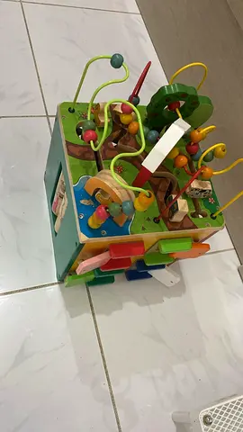 Colorful Wooden Activity Cube for Preschoolers