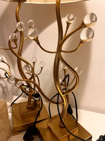 Bedside lamps with shades