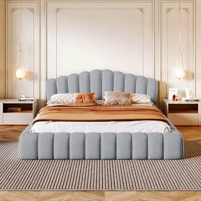 Elegant Upholstered King Size Bed with Modern Design