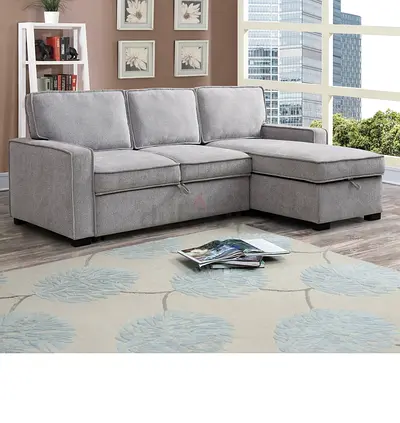 Modern Grey Sectional Sofa with Storage