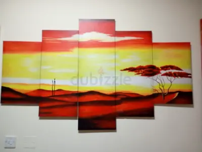 Vibrant Sunset Landscape Painting