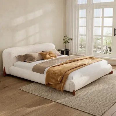 Cozy and Modern Bed with Soft Accents