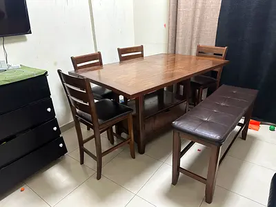 Sturdy Wooden Dining Set with Chairs