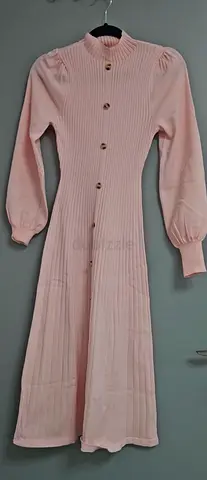 Elegant Pink Long Sleeve Dress