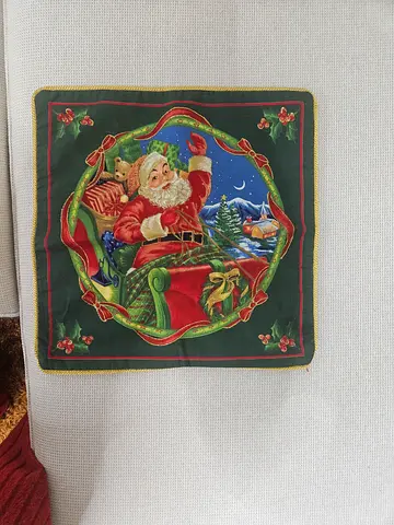 Vintage Christmas Cushion Santa Claus