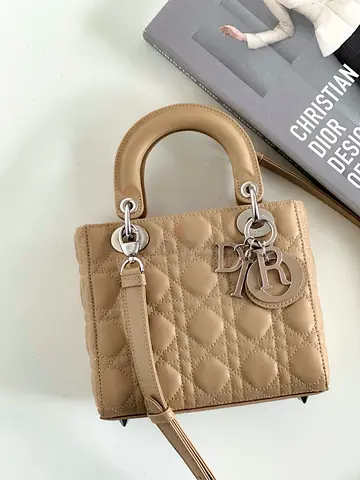 Dior Small Lady Dior My ABCDior Bag in Beige Cannage Lambskin