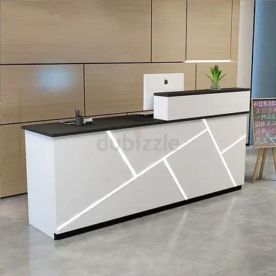 Geometric LED Reception Desk