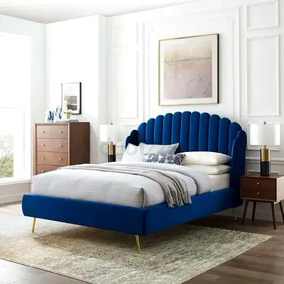 Beautiful Velvet Bed Frame for Sale – Customized Luxury Bed,UAE Sharjah Made