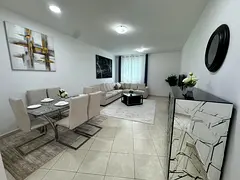 Furnished 2BR apartment on Ajman Corniche, 3 baths, sea-view balcony, all bills &amp; parking includ