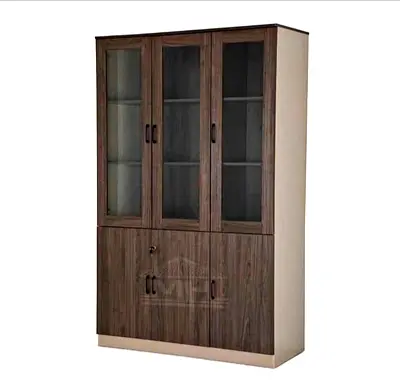 Modern Office File Cabinet with Glass Doors