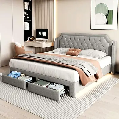 Brand New Stylish Bed with Storage Drawers