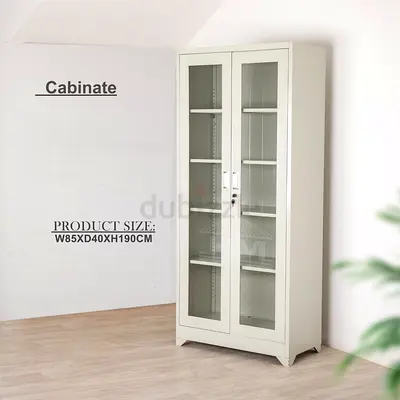 2 doors filling cabinet imported with glass doors