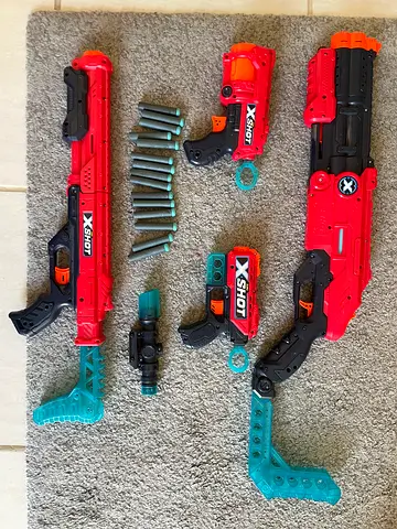 Pack of X Shot blasters, a Rivals and one more