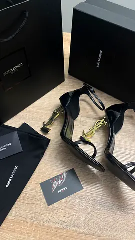 Saint Laurent Opyum Sandals Patent Leather ‘Black/Gold’