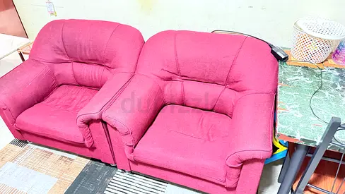 Comfortable Red Upholstered Armchairs