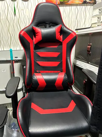 Gaming Chair with Red Accents